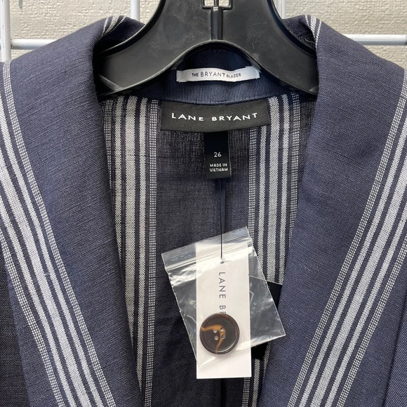 Lane Bryant Blue Linen Blend Blazer - New - Size 26 - Picture 7 of 7